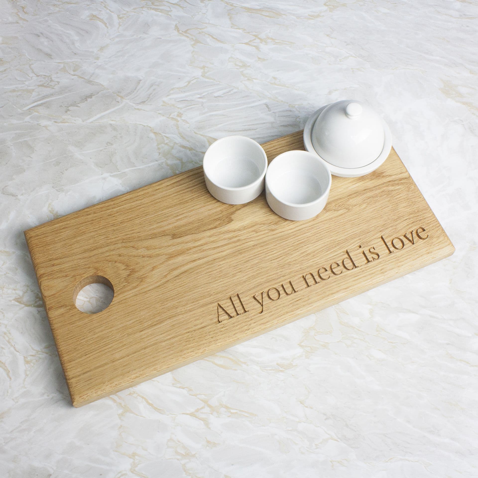 Engraved Oak Cheese Board - All you Need is Love
