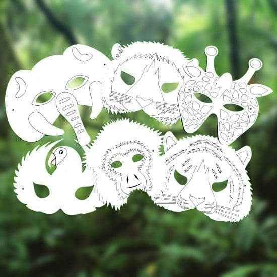 Jungle Animal Masks - 6 Pack