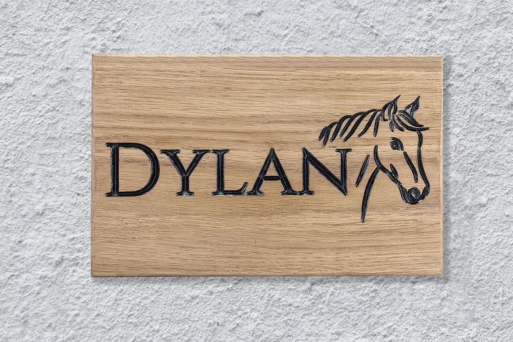 Personalised Oak Horse Name Sign