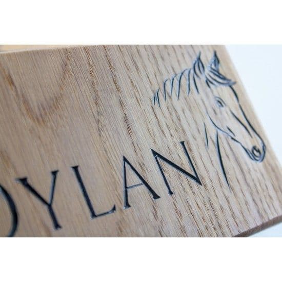 Personalised Oak Horse Name Sign